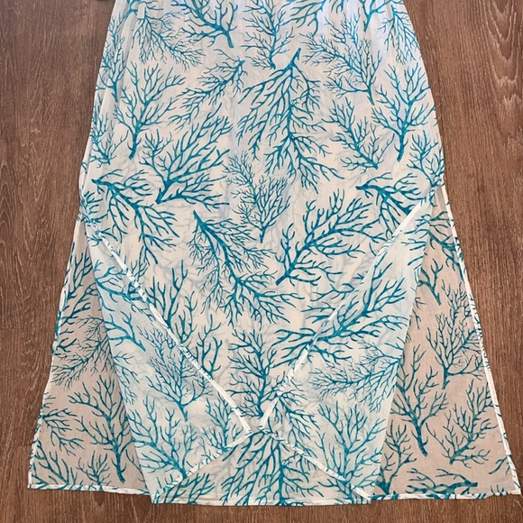 NWOT Michael Kors 'Latana' Cotton Cover-Up Maxi Dress ~ in Light Blue and White - Picture 12 of 15